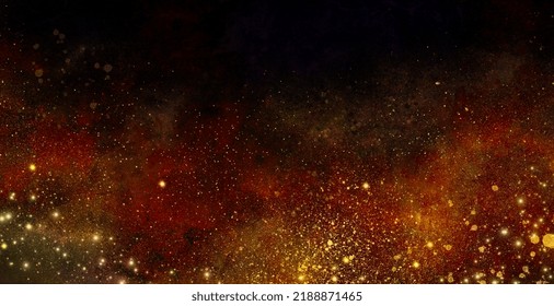 Japanese Abstract Painting Background Texture With Fire Sparkle