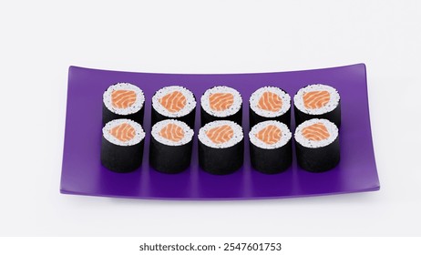 Japanese Cuisine Sushi Plate Render with Assorted Rolls and Sashimi | Photorealistic Food Visualization for Packaging Design, Digital Menus, Japanese Restaurant Ads, and Culinary Branding Projects - Powered by Shutterstock