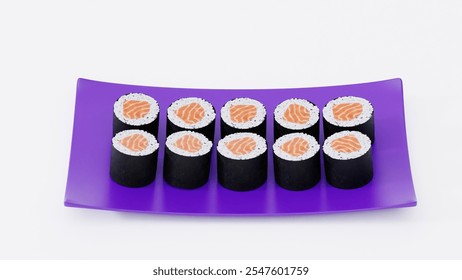 Japanese Cuisine Sushi Plate Render with Assorted Rolls and Sashimi | Photorealistic Food Visualization for Packaging Design, Digital Menus, Japanese Restaurant Ads, and Culinary Branding Projects - Powered by Shutterstock