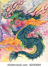 2,107 Chinese Dragon Watercolor Images, Stock Photos & Vectors ...
