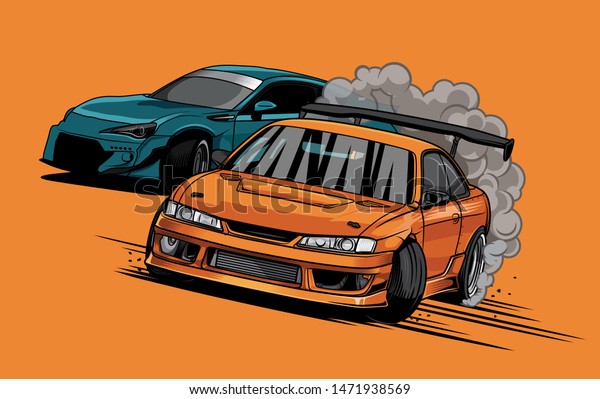 Japanese\
drift sport cars, Street racing, Burnout\
car