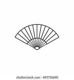 Japanese Fan Icon Outline Style Isolated Stock Illustration 493750690 ...