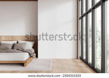 Similar – Image, Stock Photo Modern minimalist bedroom with natural light