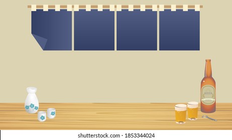 Japanese Izakaya bar　background sake