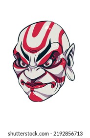 Japanese Kabuki Head Mask Cartoon