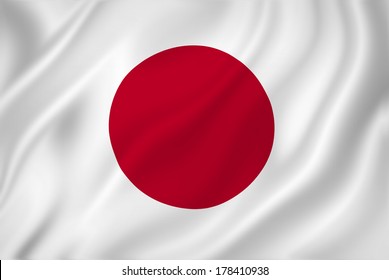 Japanese national flag background texture.
