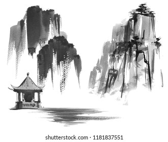 水墨 富士 の画像 写真素材 ベクター画像 Shutterstock
