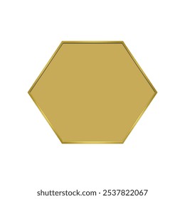 Japanese-style hexagonal frame, gold, on a white background - Powered by Shutterstock