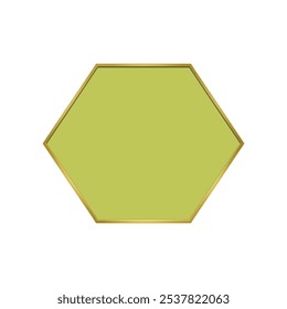 Japanese-style hexagonal frame, green, on a white background - Powered by Shutterstock