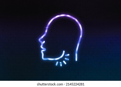 Jaw Pain Icon Neon Gradient Style