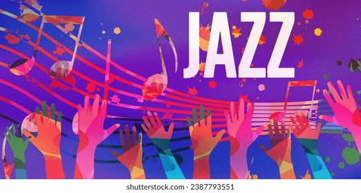  Jazz music background vector illustration. Artistic music festival poster, live concert, creative banner design with word jazz - Powered by Shutterstock