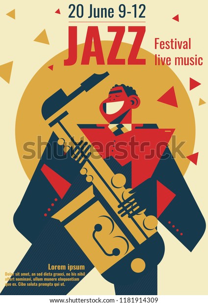 Jazz Music Festival Poster Illustration Jazz Stock Illustration 1181914309