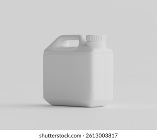 Jerry can white color 3D render illustration