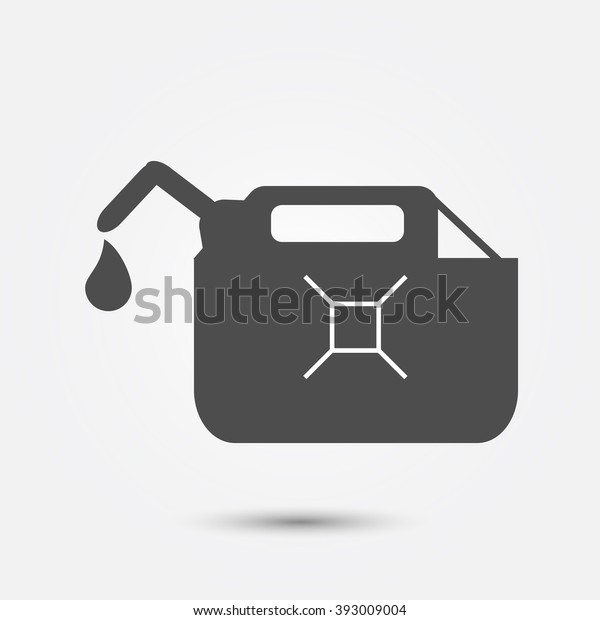 Jerrycan oil.
Petrol fuel can. Silhouette. Icon
