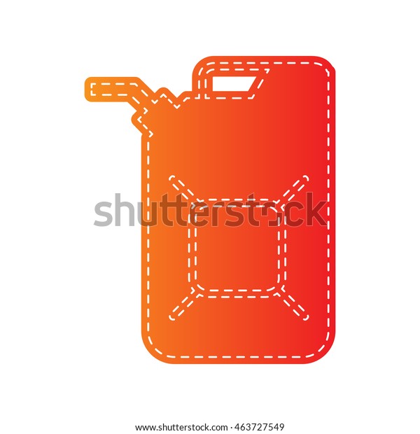 Jerrycan oil sign. Jerry can oil sign. Orange\
applique\
isolated.