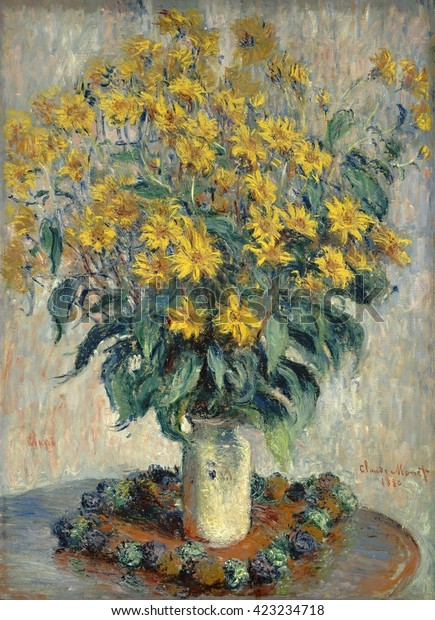 Jerusalem Artichoke Flowers By Claude Monet 库存插图423234718