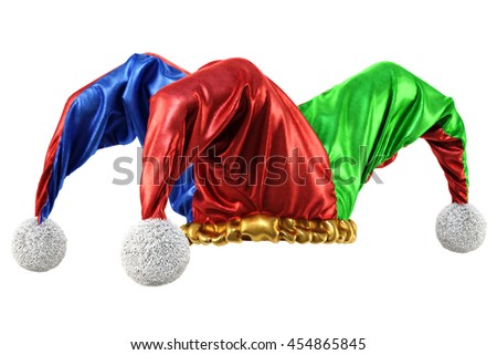 jester hat isolated on white background. 3d illustration.