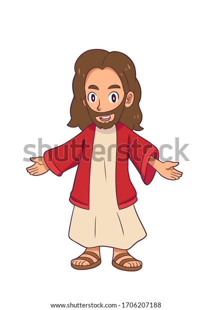 Jesus Cartoon Children Illustration Book Poster Stock Illustration ...