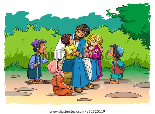 イエス キリストと子どもたち のイラスト素材