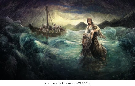 Jesus Christ walk on water