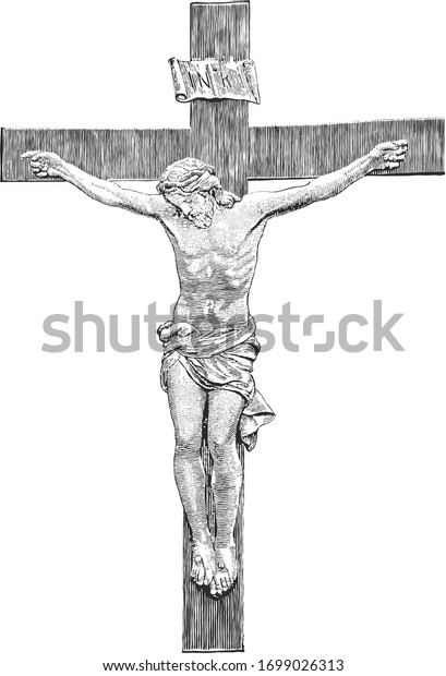 Jesus Crucified On Cross Stock Illustration 1699026313 | Shutterstock
