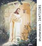 Jesus  knocking on the door, original oil painting on canvas