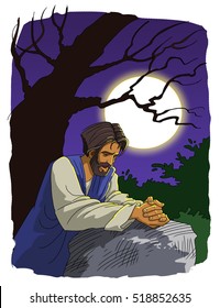 Jesus Praying In The Garden Of Gethsemane