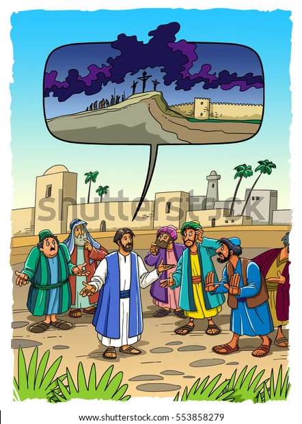 Jesus Predicts His Suffering Death Stock Illustration 553858279