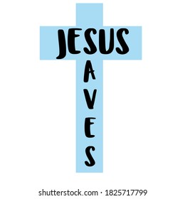 Jesus Saves Religious Lettering Brush Illustration Stock Illustration ...