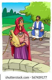 Jesus Talking To The Samaritan Woman At The Well