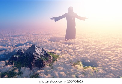 Jesus Walking On Clouds