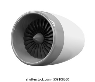 Jet Engine Isolated. 3D Rendering