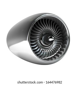 Jet engine isolated on white background High resolution 3d 