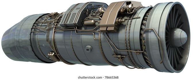 jet engine isolated on white 3d render