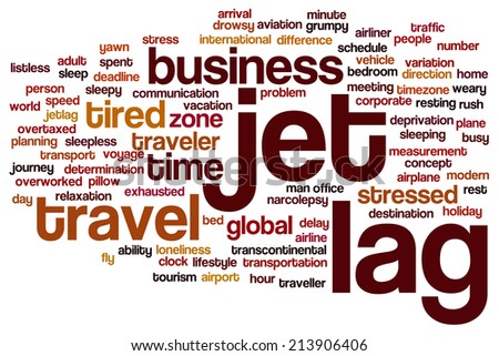 Jet lag concept word cloud background