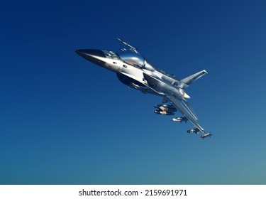 The Jet Plane On A Background Of The Sky ,3d Render