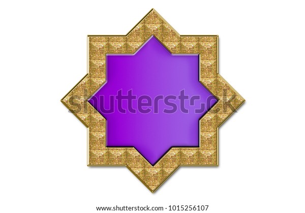 Jewel 8 Purple Gold Peaks Star のイラスト素材