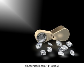 Jewelers' loupe with diamonds