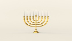 Jewish Holiday Hanukkah With Menorah 3d