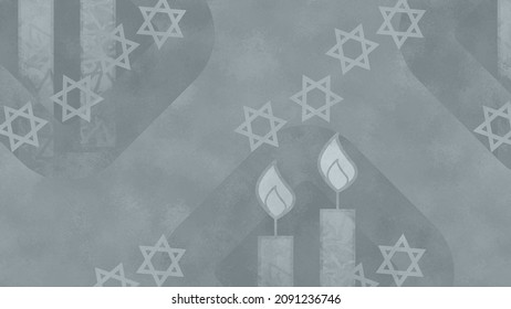 Jewish Memorial Days in a Distinguished Religious Illustration with Ceremonial and Representative Elements for Commemoration and Remembrance in National Ceremonies