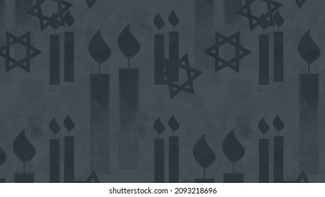 Jewish Memorial Days in a Distinguished Religious Illustration with Ceremonial and Representative Elements for Commemoration and Remembrance in National Ceremonies