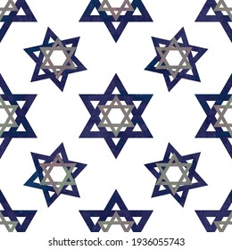 A Jewish Star of David pattern for beautiful spiritual interior design for synagogues, for beautiful traditional decoration of festive national events or religious ceremonies on special occasions