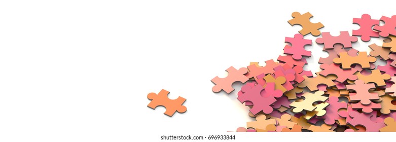 Jigsaw Background, Teamwork And Strategy Concepts, Original 3d Rendering