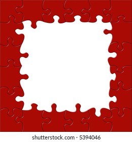 Jigsaw Border Puzzle Background. Easy To Change Colour With Hue/saturation Slider And To Overlay Graphics