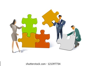 Jigsaw puzzle - Shutterstock ID 121397734