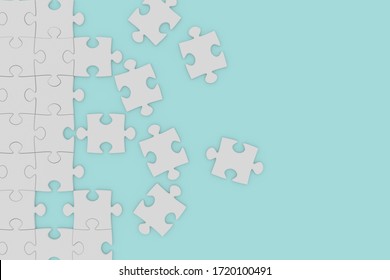 Jigsaw Puzzle Concept. 3D Illustration