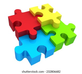 Jigsaw Puzzle Four Pieces Stock Illustration 232806682 | Shutterstock