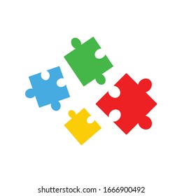 Three Puzzle Teamwork Partnership Cooperation Integration Stock Vector ...