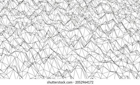 Jitter,noise,ripple,vibration, waveform abstract in monotone. 3d illustration, 3d rendering.