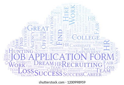 Job Application Form word cloud.